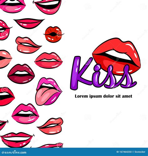 Comic Female Lips Stock Vector Illustration Of Love 167464250