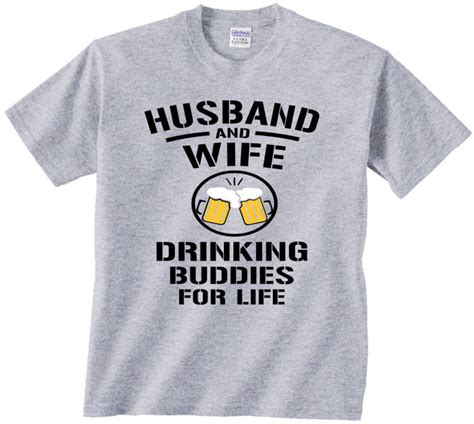 Husband And Wife Drinking Buddies For Life Funny Matching T Etsy