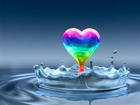 Rainbow Water Heart By Feferest 1024x768 For Rainbow Water Drops Hd