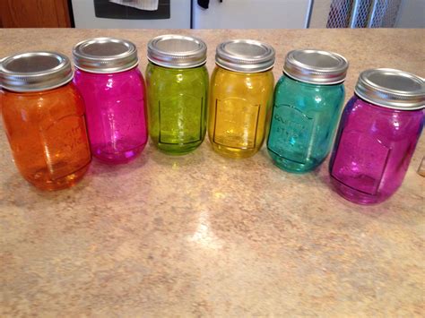 Colored Mason Jars Colored Mason Jars Mosaic Ideas Scrapbooking