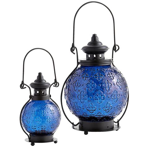 medallion glass lanterns blue pier 1 imports blue lantern glass lantern candle lanterns