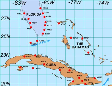 Florida And Cuba Map United States Map