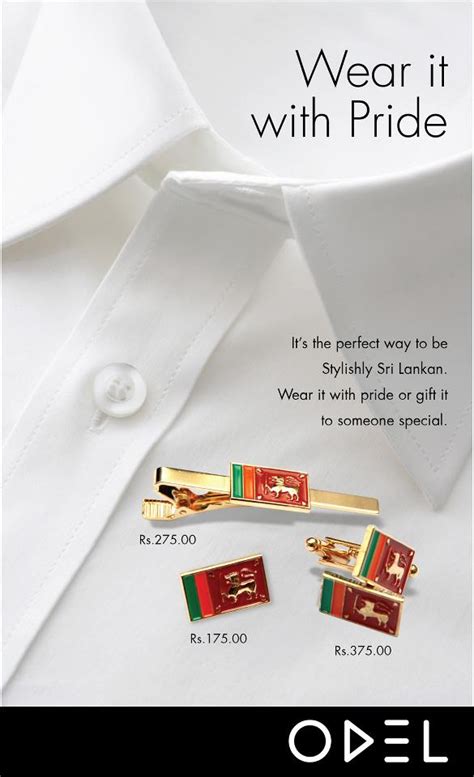 Srilanka Flag Printed Cufflink Tie Pins And Batch Only On Odel