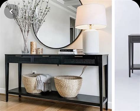 Pin By Guadalupe Mojica On Staging In 2021 Black Console Table Decor