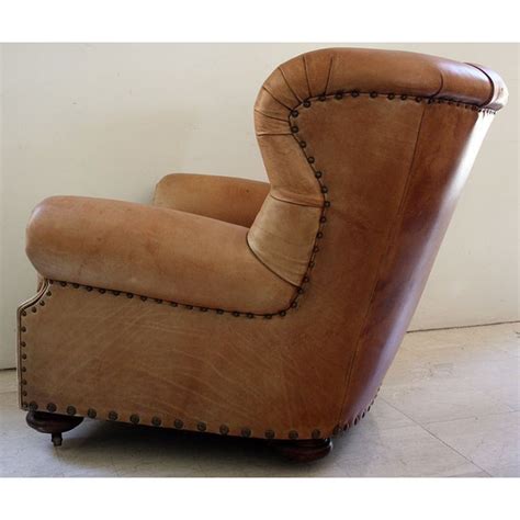 Saved by serra design inc. Vintage Ralph Lauren Leather Tufted Writer's Chair | Chairish