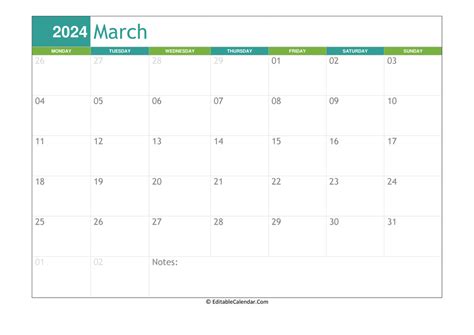 Calendar March 2024 Word Celka Darlene