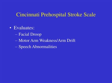 Ppt Neurological Assessment Of The Suspected Stroke Victim For The