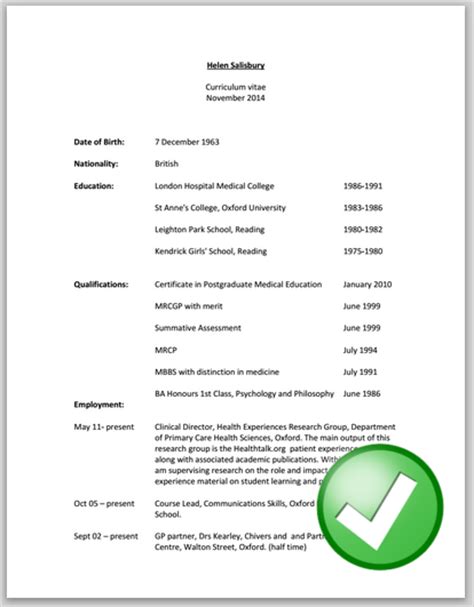 What a professional resume should look like. What Is Cv - Free Job Resume Examples