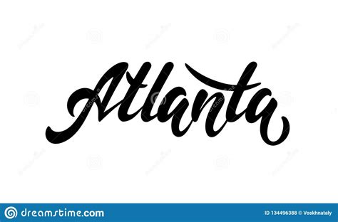 Lettering City Atlanta Stock Illustration Illustration Of Isolated