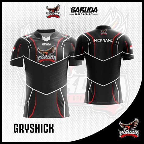 Download Desain Jersey Gaming Gryshick Warna Hitam Abu Abu Soulid ...