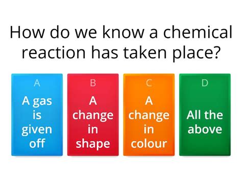 Chemical Reactions Quiz