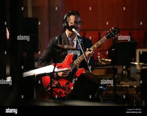 Guest Performer Richard Hawley Plays Guitar With Elbow And The Bbc Concert Orchestra For A Radio