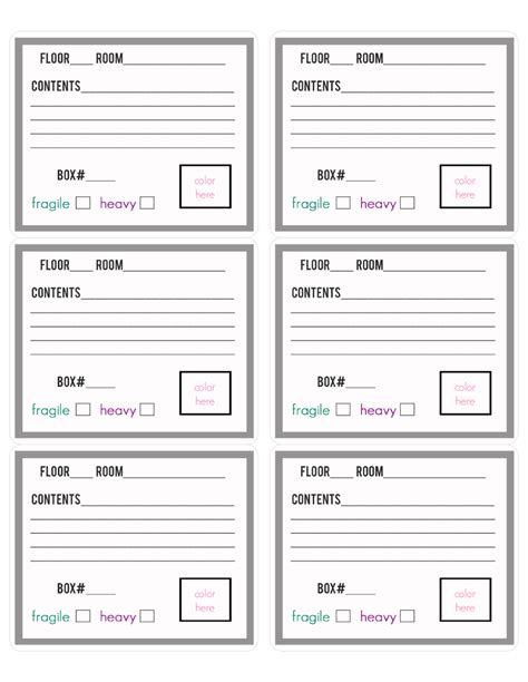 Use these templates only if you know your printer is compatible with these labels. Staying Organized On Moving Day & Free Printable Packing ...