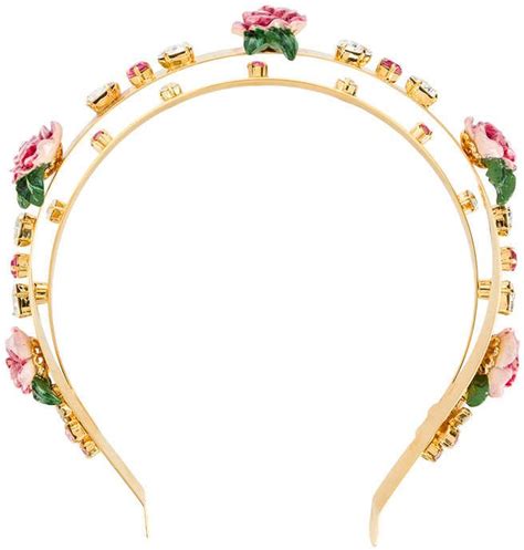 Dolce And Gabbana Embellished Double Hair Band Floral Accessories Hair