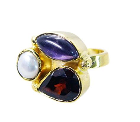 Riyo Marvelousstar Multi Garnet 18 Kt Gold Fashion Gimmal Ring For Women Gprmul6 52015 Amazon