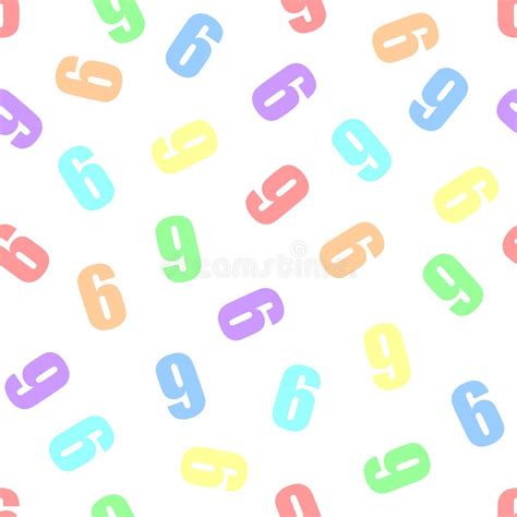 Endless Seamless Pattern Of Numbers 6 Or 9 Six Or Nine On A White