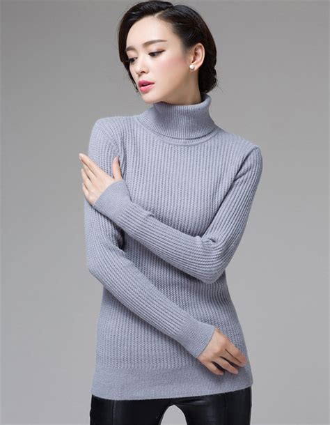 Winter Warm Knitted Women Sweater Solid Turtleneck Long Sleeve Sexy