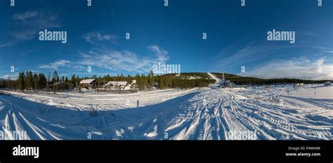 Finland Lapland Levi View Of Ski Resort Stock Photo Alamy