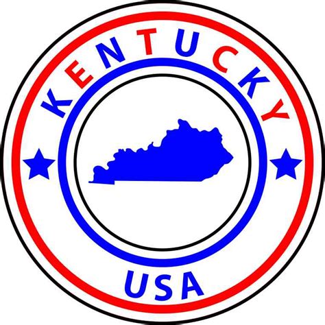 5in X 5in State Circle Kentucky Sticker Vinyl Bumper Sticker Sign Decal