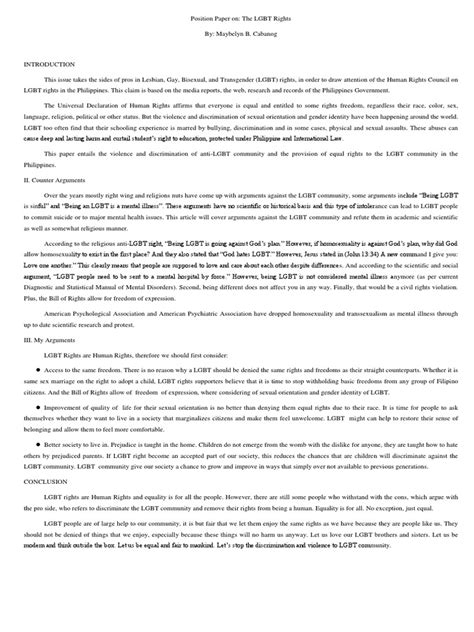 Education for children in the early years lays the foundation for lifelong learning and for the total development of a child. Position paper of LGBT | Lgbt | LGBTQ Rights
