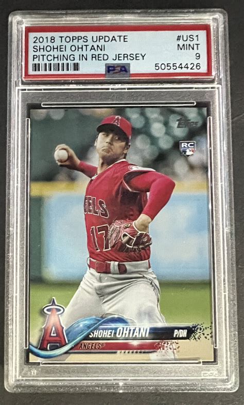 Topps Update Us Shohei Ohtani Pitching In Red Jersey Rc Rookie