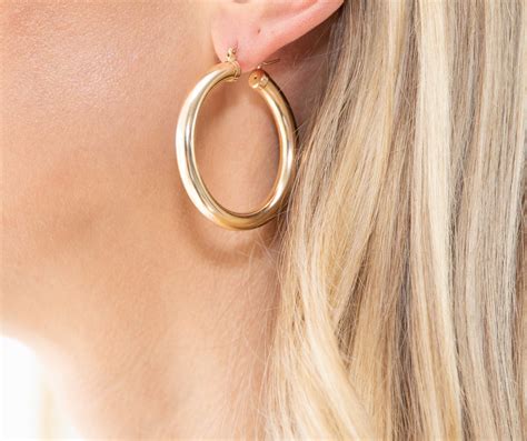 Thick Gold Hoop Earrings Arm Candy By Kelly