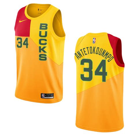 Reviewing a milwaukee bucks nike city edition swingman jersey. 2019-20 Men Milwaukee Bucks #34 Giannis Antetokounmpo City Edition Swingman Jersey - Yellow ...
