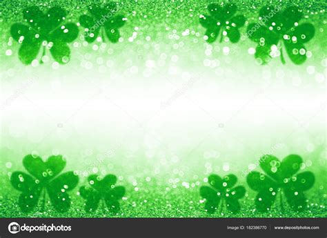 St Patrick Day Shamrock Irish Lucky Green Background Backdrop Stock