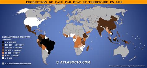 Carte Du Monde Production De Caf Par Tat Atlasocio Com