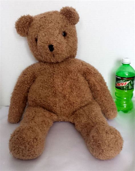 26” Huge Big Vintage 1991 Curly Brown Teddy Bear Ty Stuffed Animal