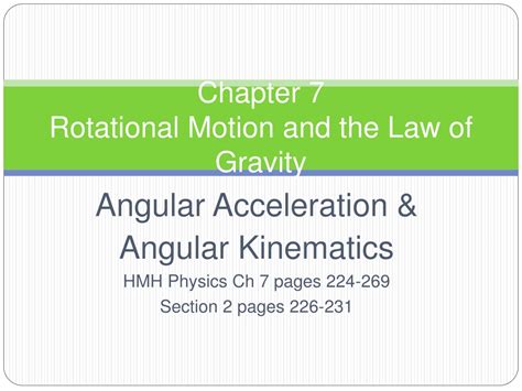 Ppt Chapter 7 Rotational Motion And The Law Of Gravity Powerpoint