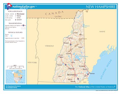 Large Detailed Map Of New Hampshire State New Hampshire