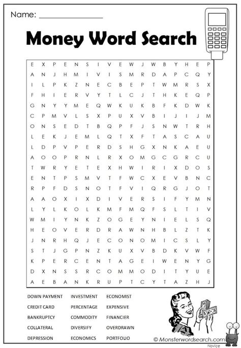 Money Word Search Making Words Word Search Printables English