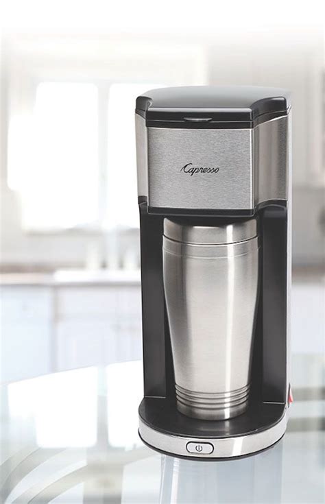 Stainless steel thermal travel mug. Capresso On-the-Go Personal Coffee Maker Giveaway End Oct ...
