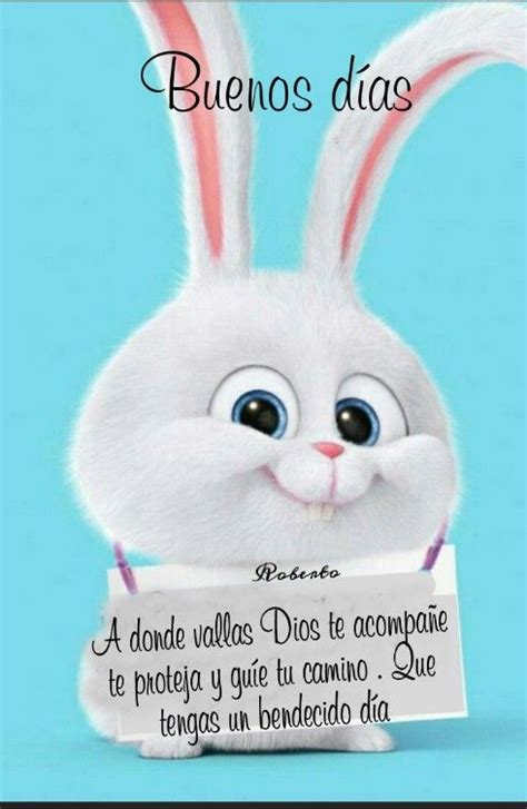A White Rabbit Holding A Sign With The Words Bunny S Dias On It