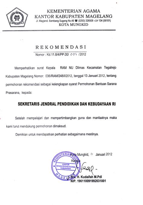 Contoh Surat Rekomendasi Proposal Delinewstv