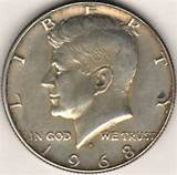 Pictures of Half Dollar 1968 Silver Value