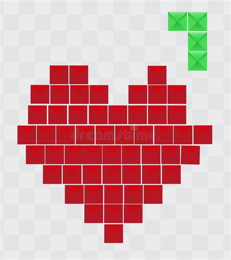 Tetris Heart Stock Illustration Illustration Of Digital 20497732