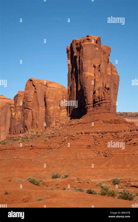 Elephant Butte Sandstone Rock Formation In Monument Valley Navajo