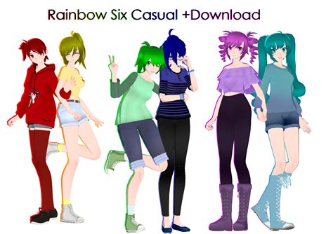 Mmd X Yandere Simulator Casual Rainbow Six Dl By Sakimakademi1 On