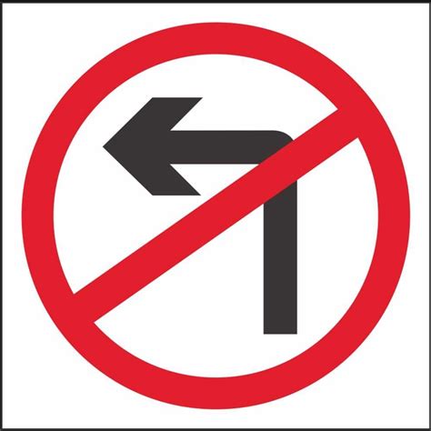 Rus 013 No Left Turn Regulatory Traffic Road Safety