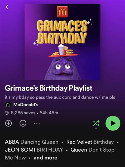 Happy Birthday Grimace Rchainsawmancirclejerk