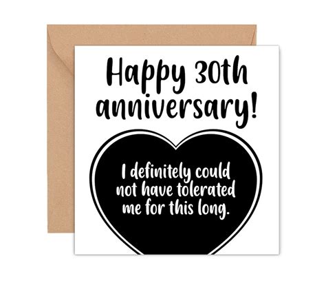 Funny 30th Anniversary Card Funny 30 Year Anniversary Card Etsy