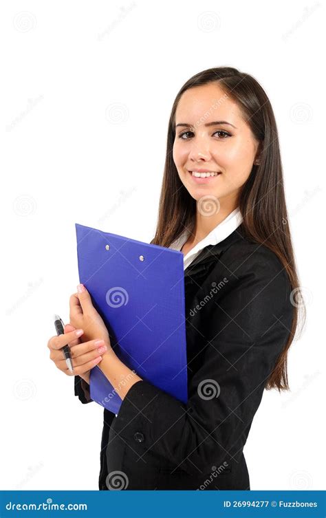 Isolated Business Woman Stock Image Image Of Happy Office 26994277