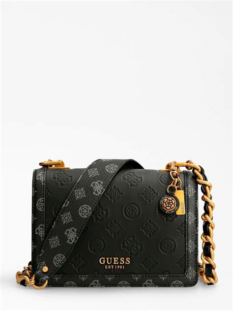 Guess Abey Crossbody Flap Hwpb8558210 Black Logo Outfitgr