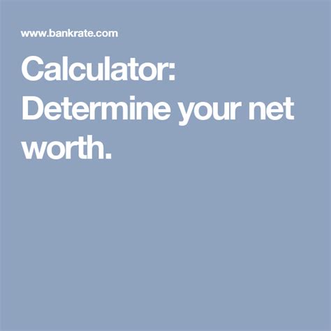 Learn how to calculate your net worth so you can see how well you're managing your money. Calculator: Determine your net worth. | Net worth ...