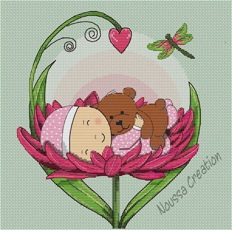 Dltk's crafts for kids how to cross stitch. Sleeping baby-girl/Cross stitch pattern PDF/Cross stitch ...