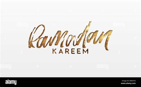 Ramadan Kareem Text Golden Handwritten Calligraphy Lettering Isolated