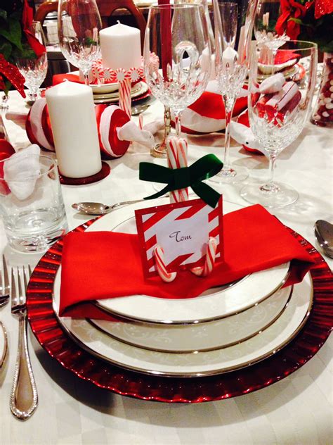 I love the idea of making a couple more of these for our living room. Peppermint Candy Cane Place Setting and Tablescape for our ...