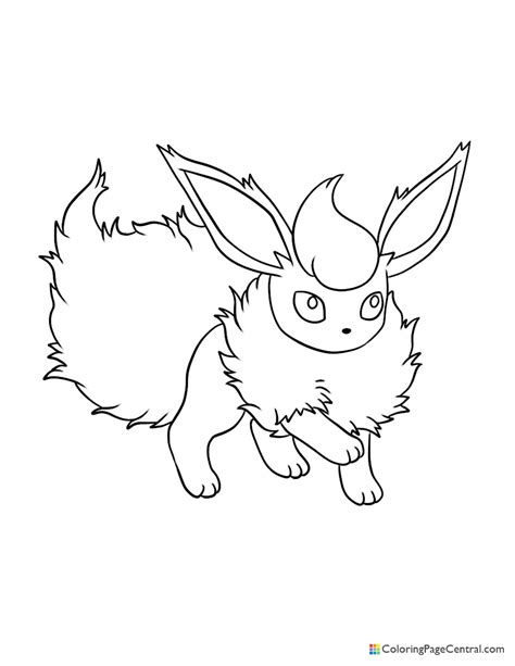 Coloring free printable pokemon eeveeon; Pokemon - Flareon Coloring Page | Coloring Page Central